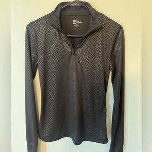 Women’s Black Quarter-Zip Snake Print Top Featuring Minnesota Vikings logo